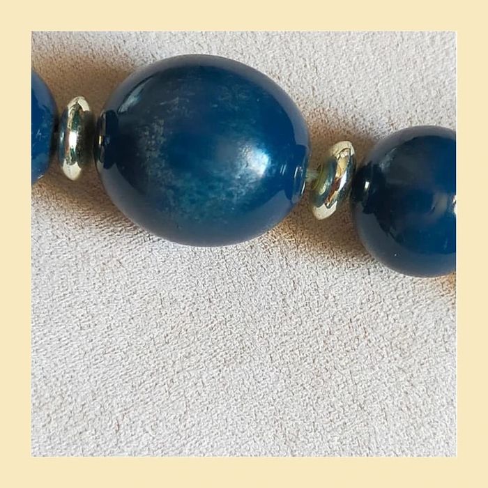 Collier vintage perles bleu nuit – Élégant et intemporel - photo numéro 12