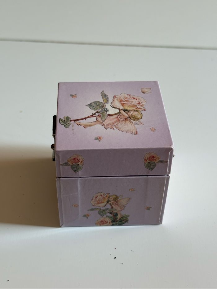 Boîte à dents en bois violet pastel à motifs floraux - photo numéro 2