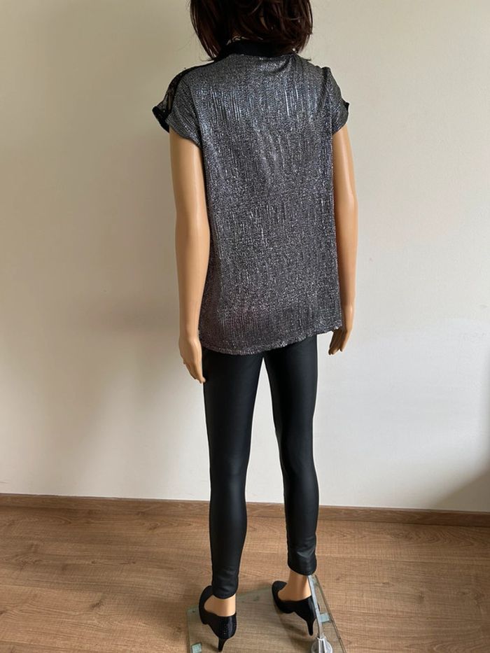 Haut argenté et noir à manches courtes Morgan taille XS jamais porté - photo numéro 10