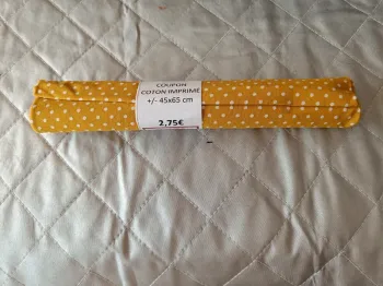 Coton imprimé pois jaune