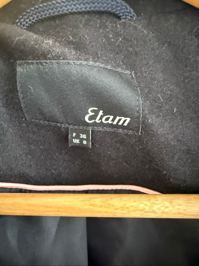 Manteau long épais bleu marine Etam taille 36 S - photo numéro 5