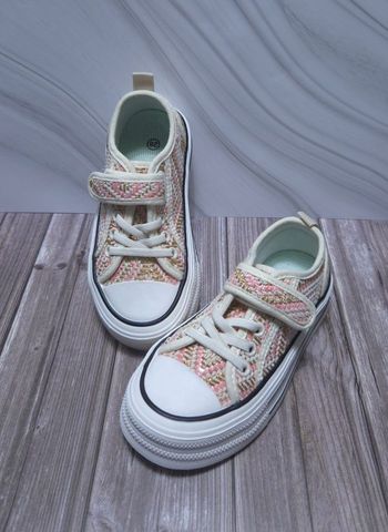 Baskets Fille Rose & Dorées - Style Tweed Chic - Neuves Taille 29