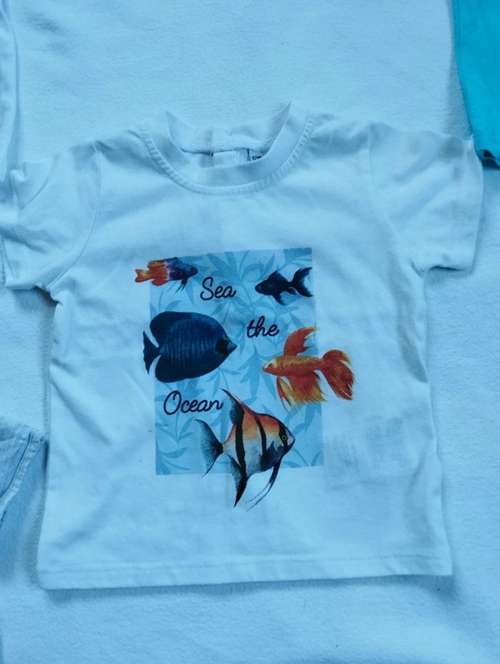 Lot t-shirts manches courtes garçon 12 mois - photo numéro 2