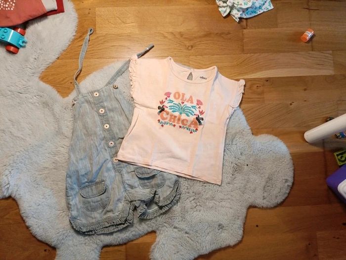Salopette barboteuse fille 12 mois été
