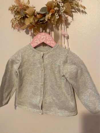 Gilet gris clair  H&M bébé fille 9/12 mois