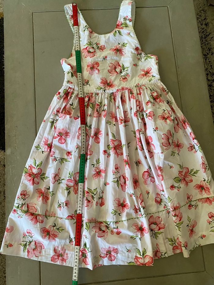 Robe d’été blanche avec fleurs rose et vertes taille 34 - photo numéro 17