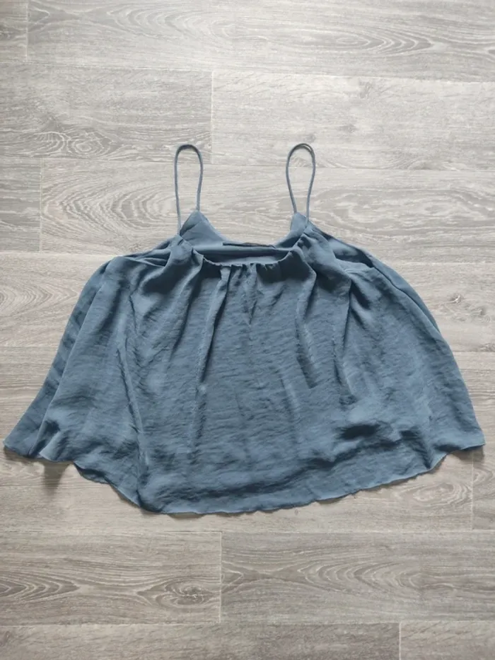 Débardeur à bretelles ample et fluide gris bleu taille L Just Female - photo numéro 6
