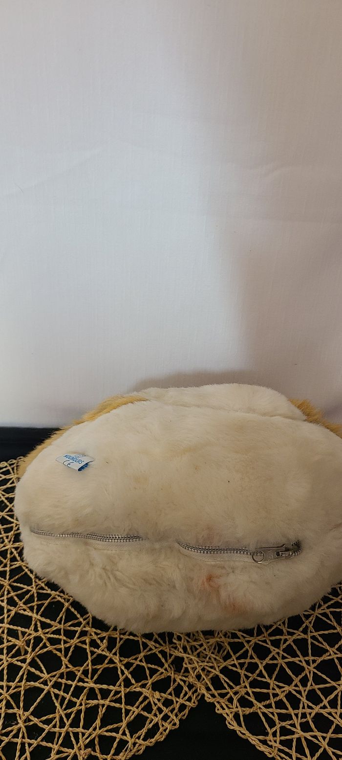 poule coq range pyjama doudou blanc rouge marron peluche ancien vintage non lavé nounours - photo numéro 3