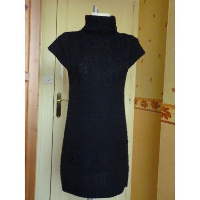 Robe pull col roulé Léa fashion noire T36