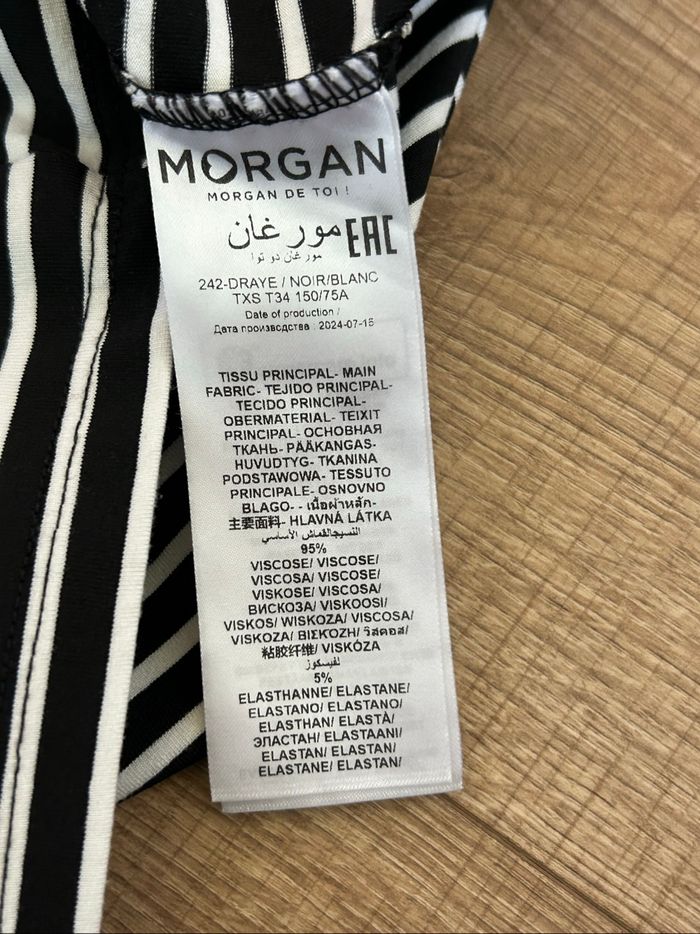 Blouse rayée noire et blanche Morgan taille XS jamais portée - photo numéro 10
