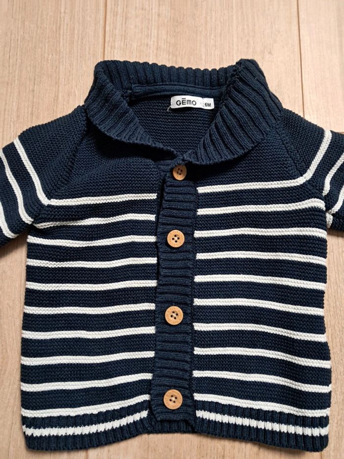 Gilet marinière 6 mois - photo numéro 2