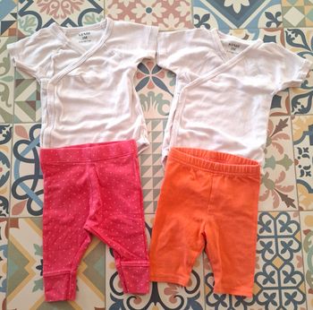 Ensemble bodies manches courtes + leggings 3 mois