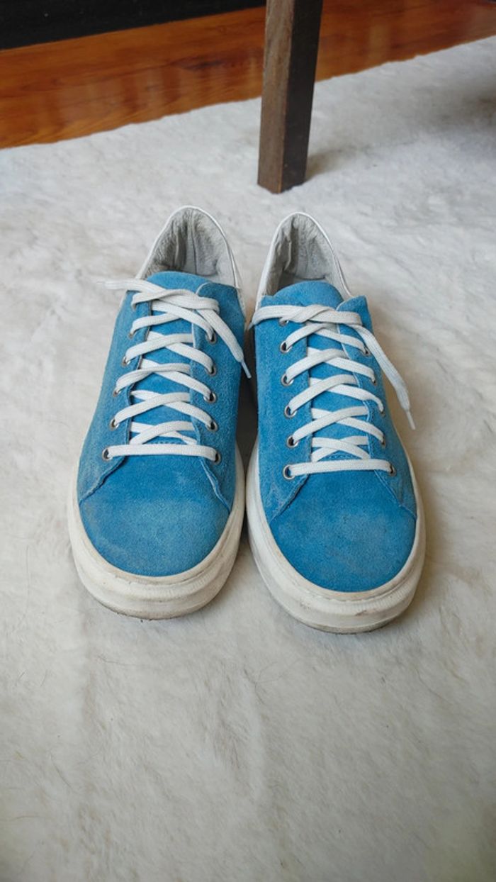 Sneakers en cuir et daim intérieur extérieur - photo numéro 3