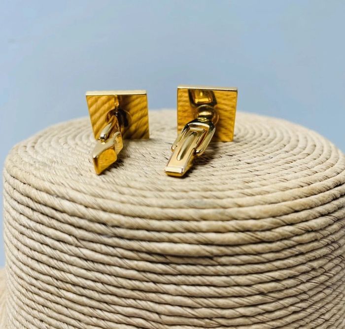 🔥 Paire Boutons de manchettes chic. Plaqué or. - photo numéro 15
