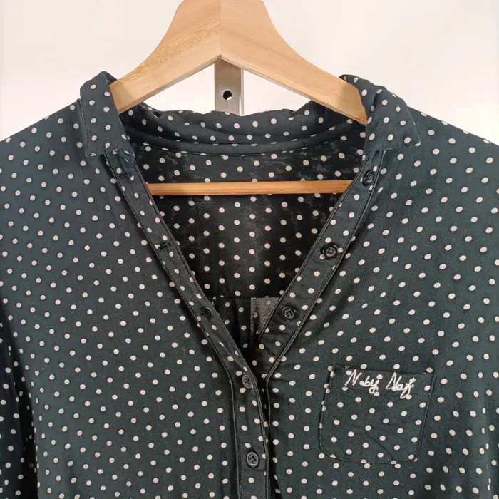 Chemise longue noire à pois blancs - Taille L estimée - N by Naf - A034 - photo numéro 4