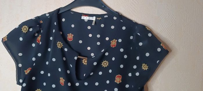 Blouse noire à pois blanc - photo numéro 3