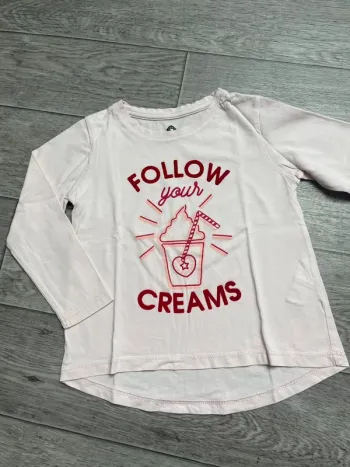 T-shirt manches longues  Z 3 ans Rose pastel / rouge en velours