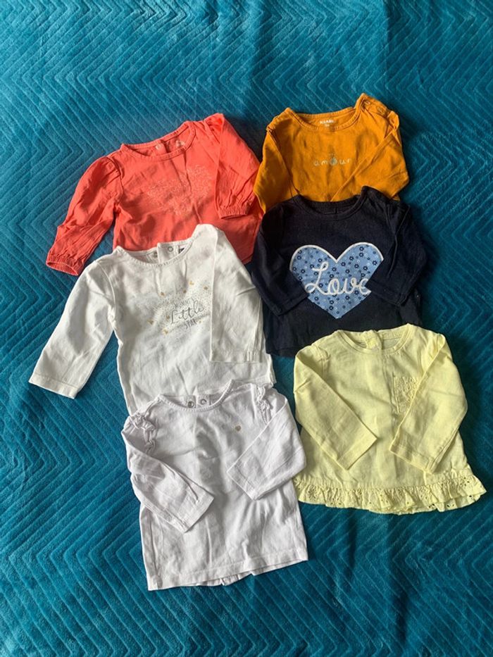 Lot 6 tee shirts fille 3 mois