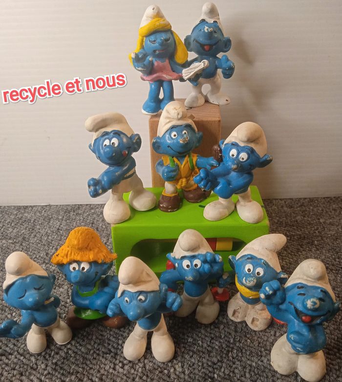 lot de figurines  Schtroumpf avec défauts  the smurfs