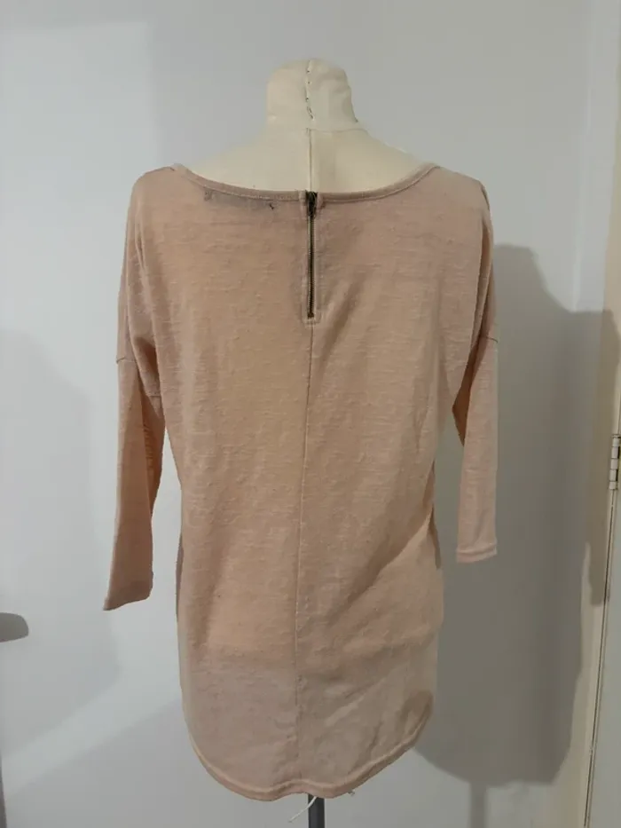 Haut fin rose poudré manches 3/4 – Taille M - photo numéro 2