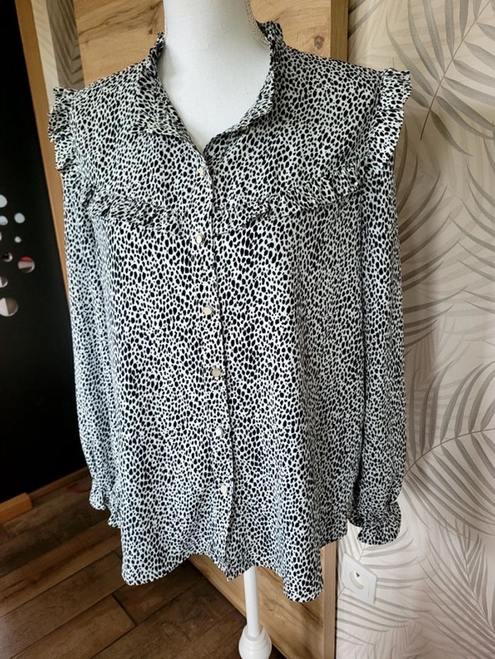 Chemise femme taille 38 noir et blanche - photo numéro 2