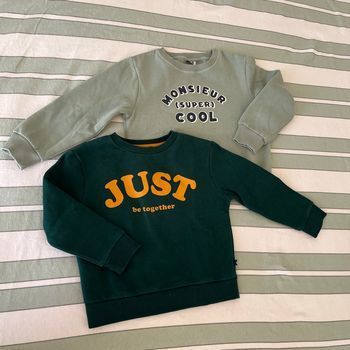 Lot de 2 Sweat vert garçon 5 ans Tap à l’œil