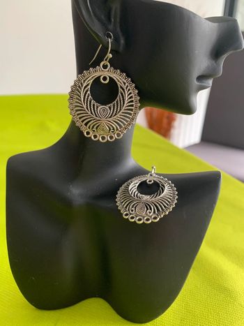 Boucles d’oreilles bohémiennes tendances en alliage de zinc argenté
