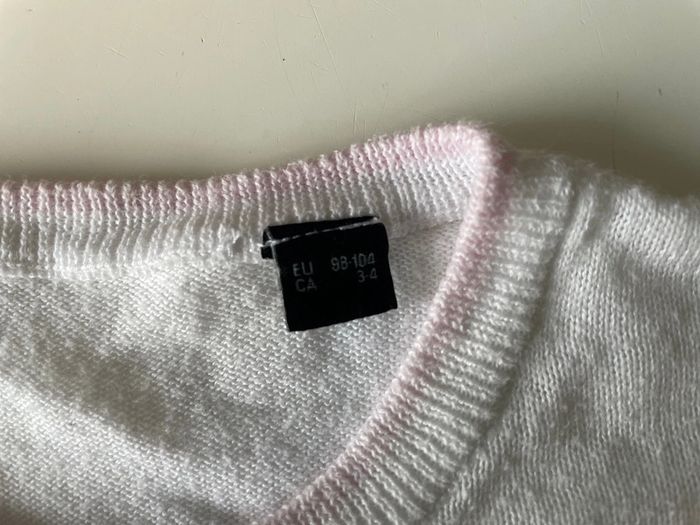 Gilet blanc et rose fille - photo numéro 3