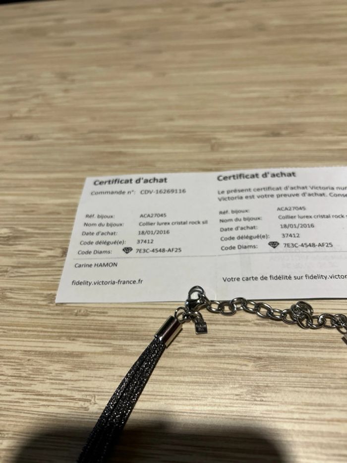 Bijoux Victoria collier lurex cristal rock sil + bracelet ionisé couleur or et rose - photo numéro 4