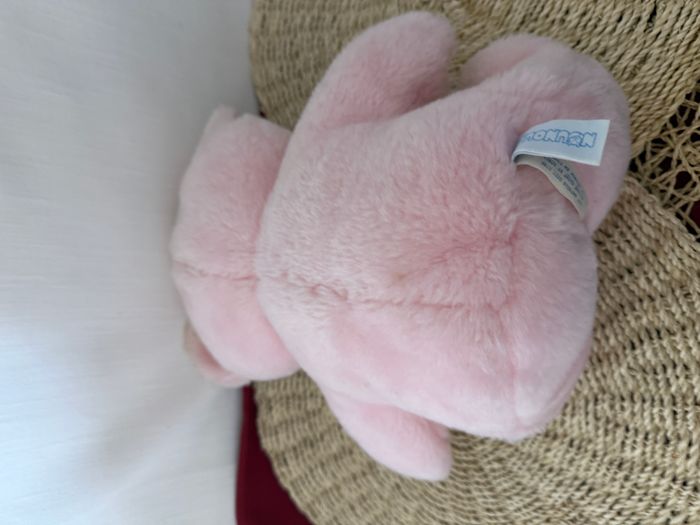 Vintage peluche ours rose imprimé mains pieds nounours - photo numéro 3
