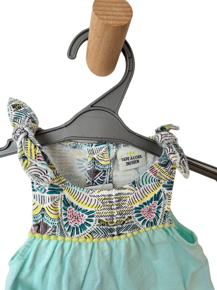 Blouse / top à bretelles turquoise - Tape à l'oeil 3 mois (59cm) - photo numéro 2