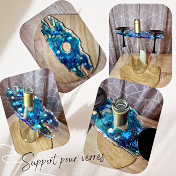 Support pour verre en résine "la Mer"