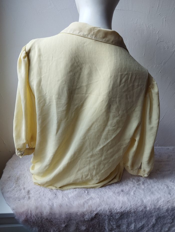 Chemise manches courtes vintage jaune pastel - photo numéro 3