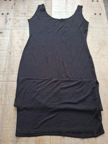 Robe longue noire élastique 