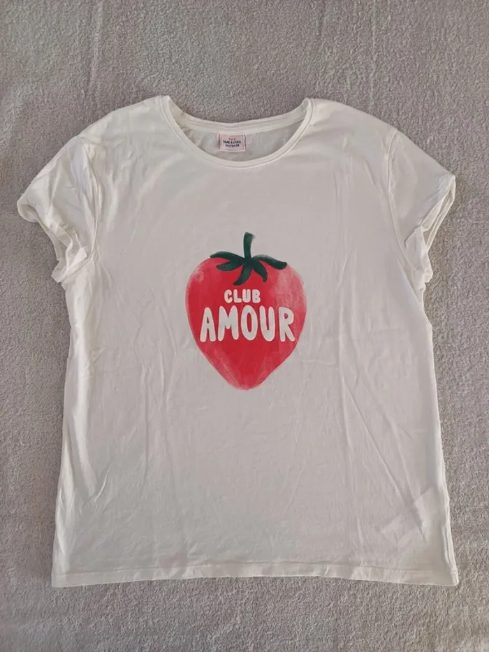 Tee-shirt blanc Tape à l'Œil 14 ans (réf perso G-O42)(familleac72)