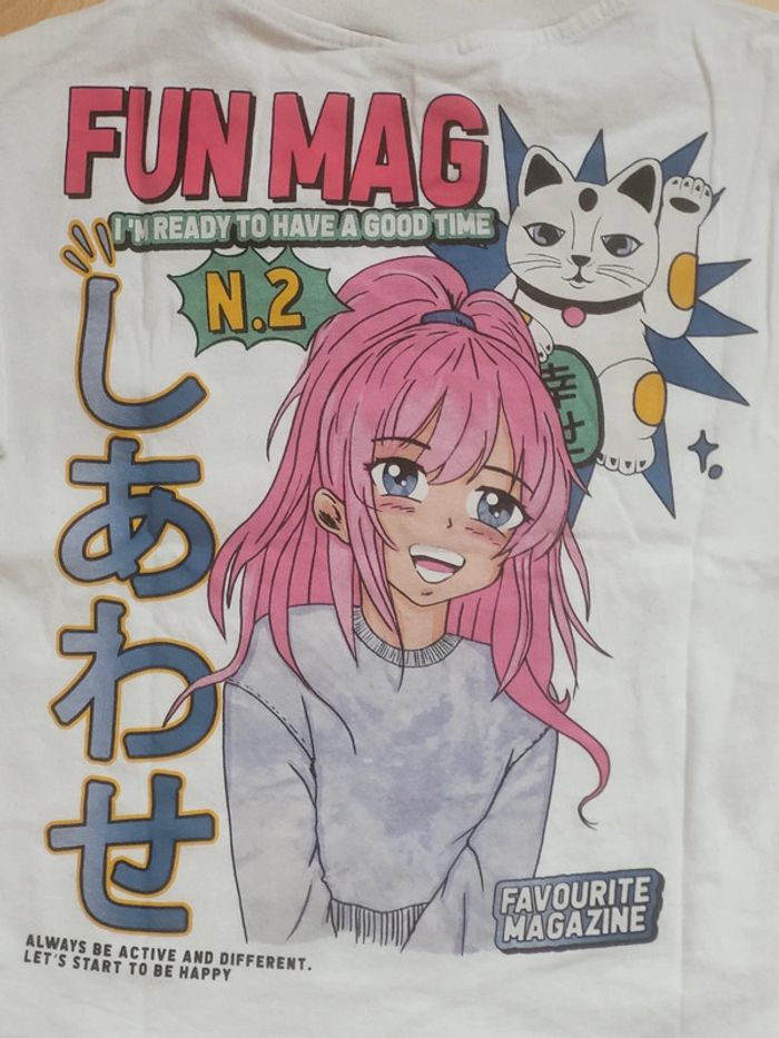T-shirt col rond manches courtes cartoon manga 6ans Zara - photo numéro 4