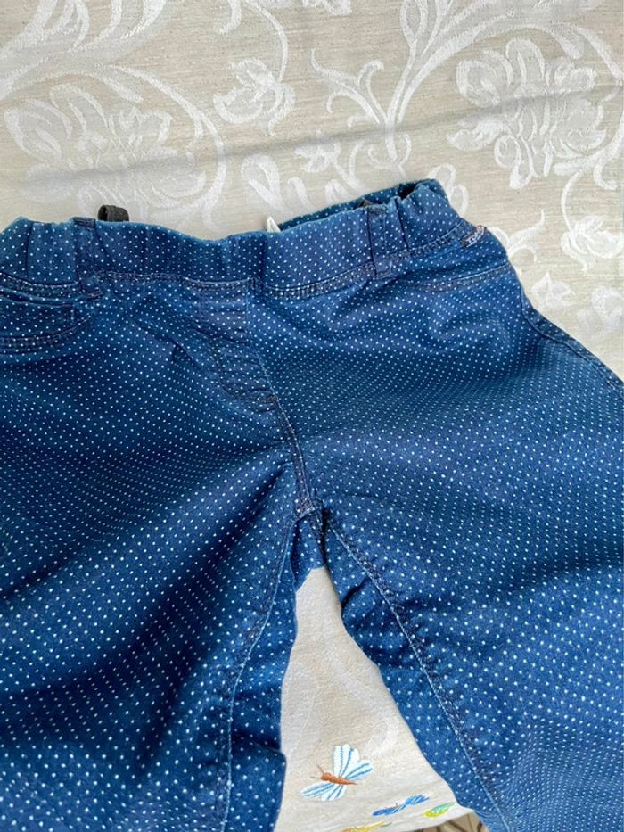 Pantalon slim T.38 Terre de Marins Marine à petits pois - photo numéro 7