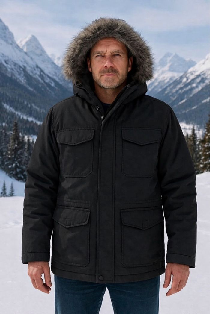 Blouson noir à capuche chaud 🥵 doublé matelassé Décathlon taille M état comme neuf - photo numéro 3