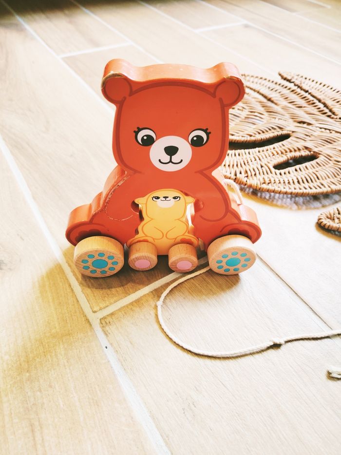 🐻Maman Ours et son ourson à tirer en bois - photo numéro 4