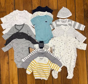 Kit naissance bébé 1 mois – La Redoute – 19 pièces – valise maternité