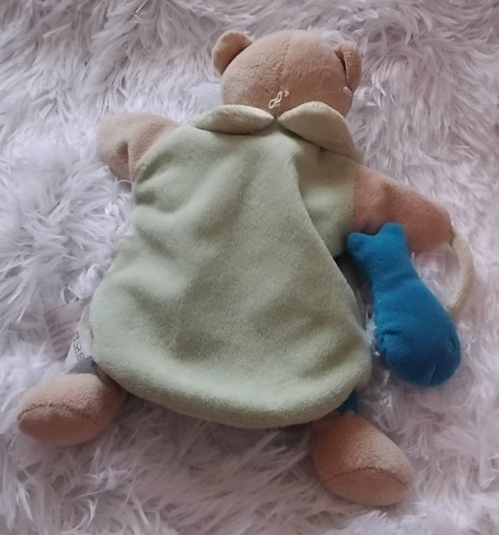 Doudou et compagnie- Doudou plat marionnette ours et poisson - photo numéro 2
