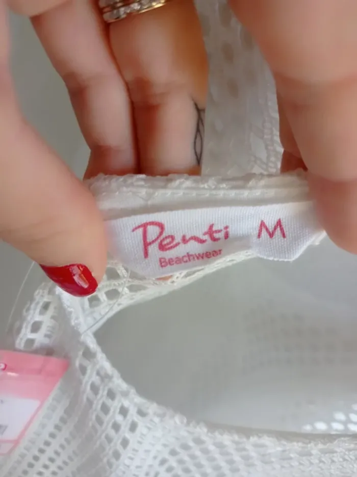 Robe de plage blanche broderie beachwear neuf avec étiquette T.M Penti - photo numéro 5