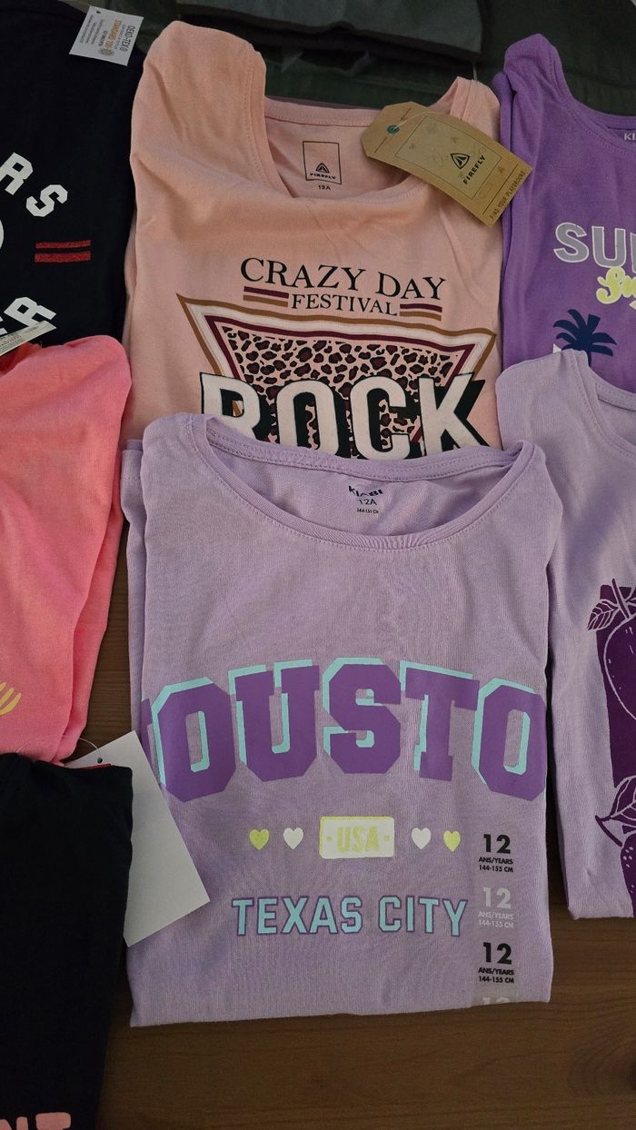(Neufs non portés) 🏷🥰🤩🩷 lot Tee-shirts MC 12 ans fille 🥰🤩🩷 - photo numéro 7