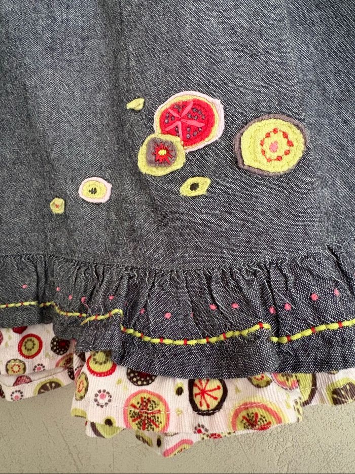 Robe denim brodée Catimini – 12 mois - photo numéro 4