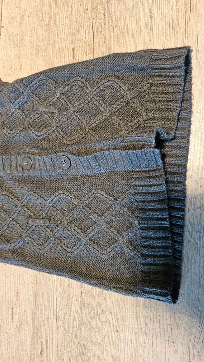 Long gilet classique à manches courtes et col large, Kids by Gemo, 6 ans, nickel - photo numéro 4