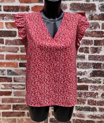Blouse à fleurs à volants à nouer dans le dos T38 • Shein