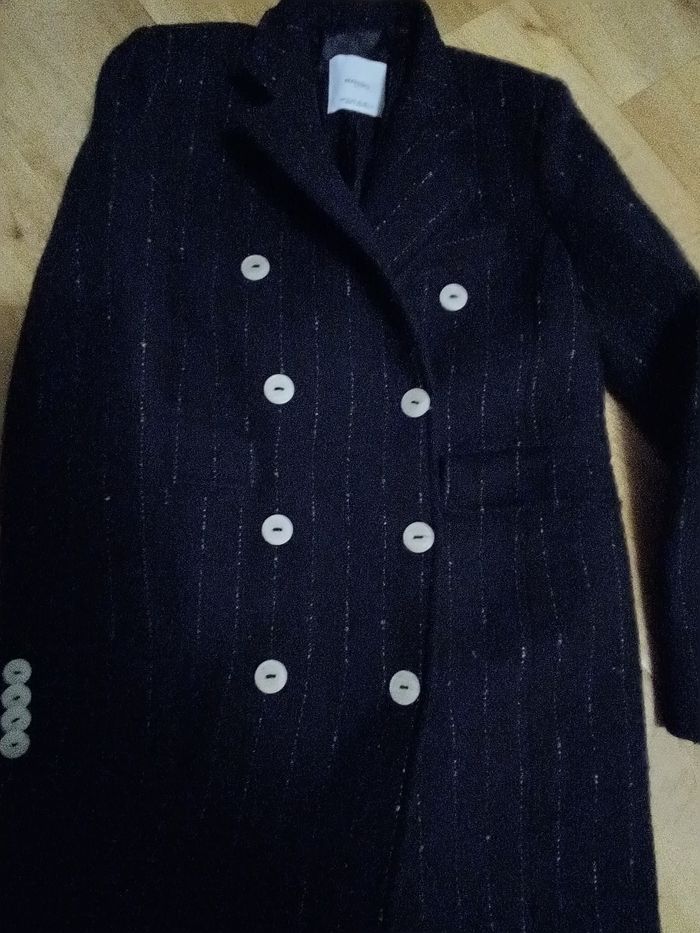 Manteau long femme Mango bleu marine - photo numéro 4