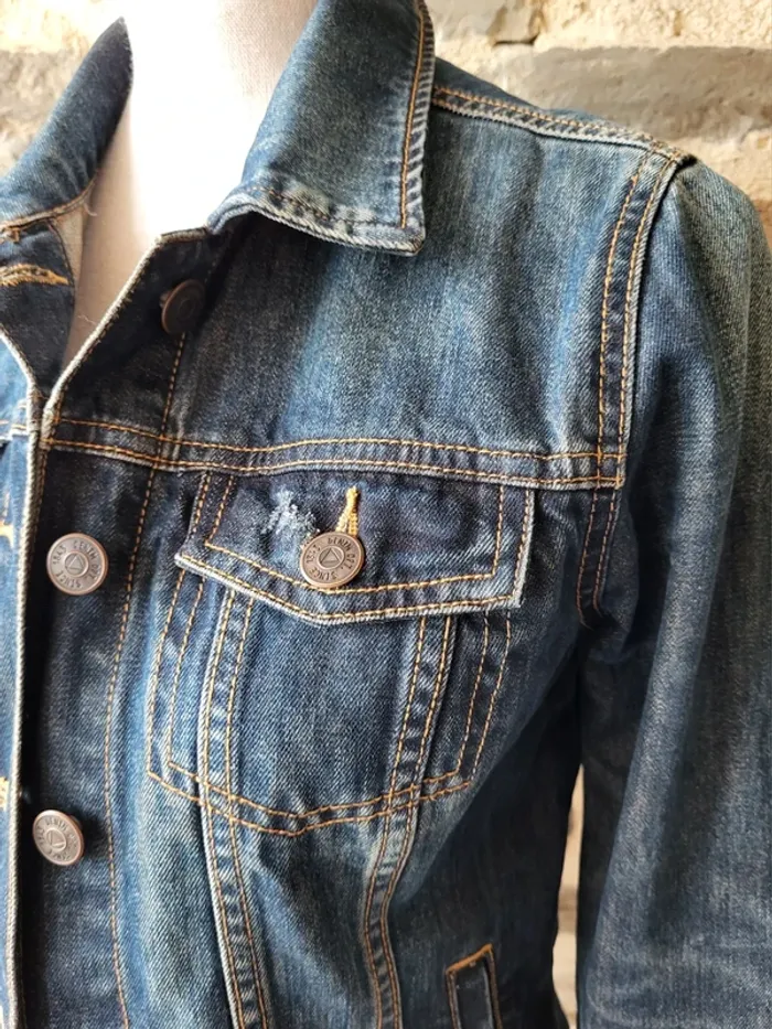 Veste en jean bleue foncée Kiabi Taille S ou 34 36 - photo numéro 4