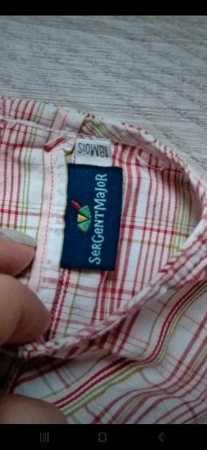 Blouse manches longues à carreaux Sergent Major 18mois 👻 - photo numéro 3