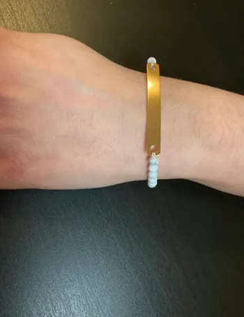 Christian Lacroix bracelet dorée gourmette et perles